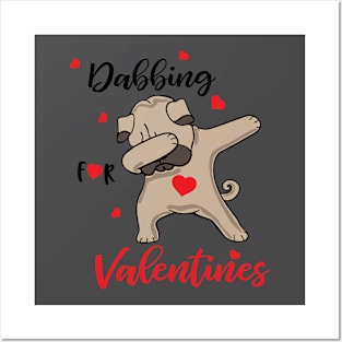 Valentines Shirt, Dabbing Dog Heart, Gift and Décor Idea Posters and Art